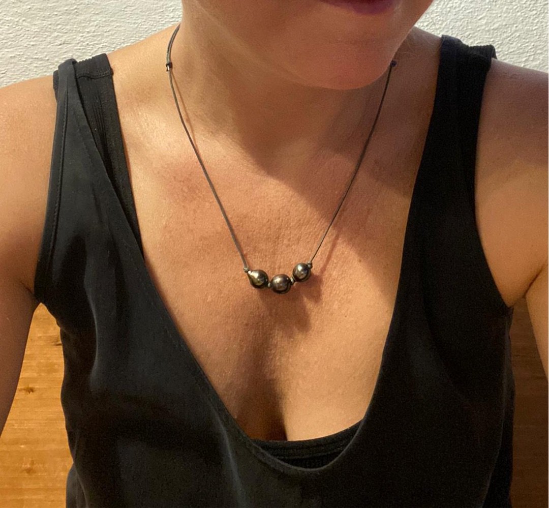 Lederkette Tahitiperle